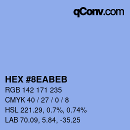 Farbcode: HEX #8EABEB | qconv.com