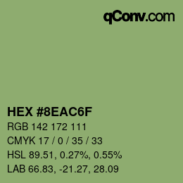 Color code: HEX #8EAC6F | qconv.com