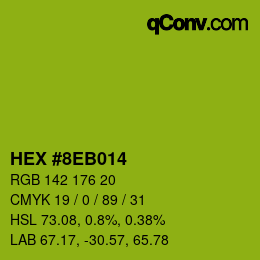 颜色代码: HEX #8EB014 | qconv.com