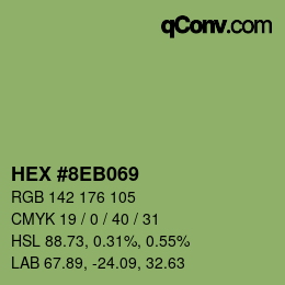 Color code: HEX #8EB069 | qconv.com