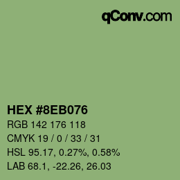 Color code: HEX #8EB076 | qconv.com