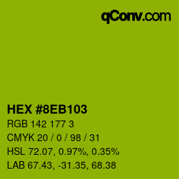 Código de color: HEX #8EB103 | qconv.com