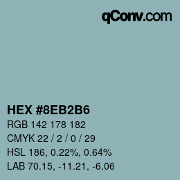 Farbcode: HEX #8EB2B6 | qconv.com