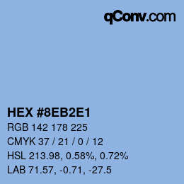 カラーコード: HEX #8EB2E1 | qconv.com
