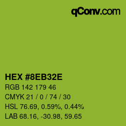 Color code: HEX #8EB32E | qconv.com