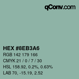 Color code: HEX #8EB3A6 | qconv.com