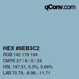 Color code: HEX #8EB3C2 | qconv.com