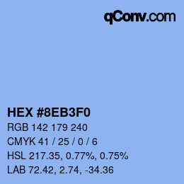 Color code: HEX #8EB3F0 | qconv.com
