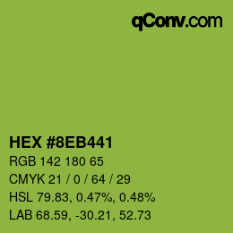 Color code: HEX #8EB441 | qconv.com