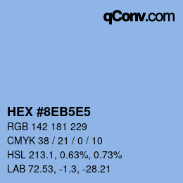 カラーコード: HEX #8EB5E5 | qconv.com