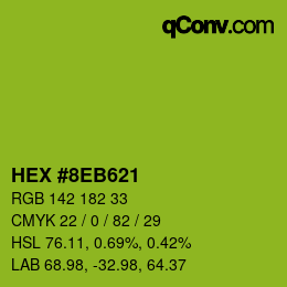 カラーコード: HEX #8EB621 | qconv.com