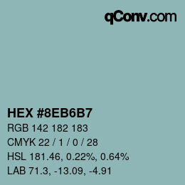 Code couleur: HEX #8EB6B7 | qconv.com