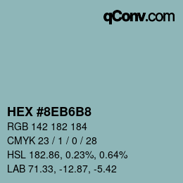 カラーコード: HEX #8EB6B8 | qconv.com