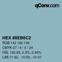Farbcode: HEX #8EB6C2 | qconv.com