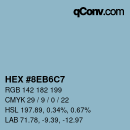 Farbcode: HEX #8EB6C7 | qconv.com