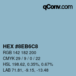 カラーコード: HEX #8EB6C8 | qconv.com