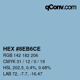 カラーコード: HEX #8EB6CE | qconv.com