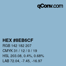 カラーコード: HEX #8EB6CF | qconv.com