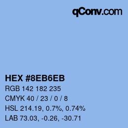 Farbcode: HEX #8EB6EB | qconv.com