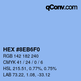 Color code: HEX #8EB6F0 | qconv.com
