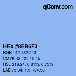 カラーコード: HEX #8EB6F3 | qconv.com