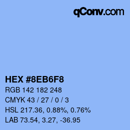 カラーコード: HEX #8EB6F8 | qconv.com