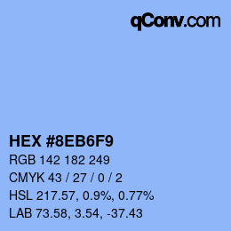 Color code: HEX #8EB6F9 | qconv.com