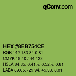 Farbcode: HEX #8EB754CE | qconv.com