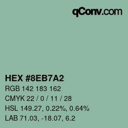 カラーコード: HEX #8EB7A2 | qconv.com