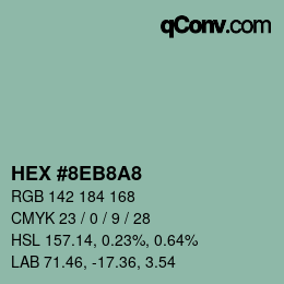 Farbcode: HEX #8EB8A8 | qconv.com
