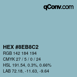 Color code: HEX #8EB8C2 | qconv.com