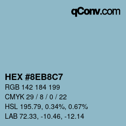 カラーコード: HEX #8EB8C7 | qconv.com