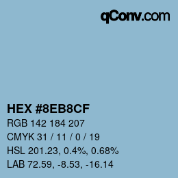 Color code: HEX #8EB8CF | qconv.com