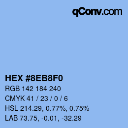 カラーコード: HEX #8EB8F0 | qconv.com