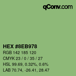 Color code: HEX #8EB978 | qconv.com