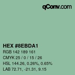 Color code: HEX #8EBDA1 | qconv.com
