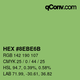 颜色代码: HEX #8EBE6B | qconv.com