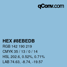 Color code: HEX #8EBEDB | qconv.com