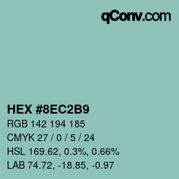 颜色代码: HEX #8EC2B9 | qconv.com