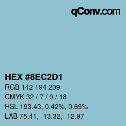 カラーコード: HEX #8EC2D1 | qconv.com