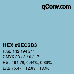 颜色代码: HEX #8EC2D3 | qconv.com