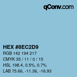 カラーコード: HEX #8EC2D9 | qconv.com