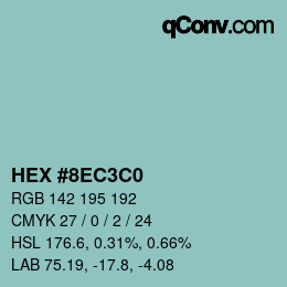 Color code: HEX #8EC3C0 | qconv.com