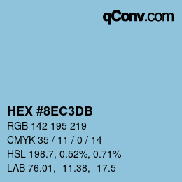 カラーコード: HEX #8EC3DB | qconv.com