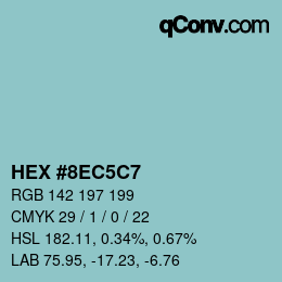 Code couleur: HEX #8EC5C7 | qconv.com