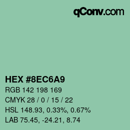 颜色代码: HEX #8EC6A9 | qconv.com
