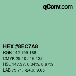 Color code: HEX #8EC7A8 | qconv.com