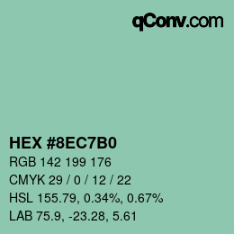 颜色代码: HEX #8EC7B0 | qconv.com