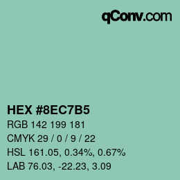 Color code: HEX #8EC7B5 | qconv.com