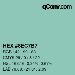 颜色代码: HEX #8EC7B7 | qconv.com
